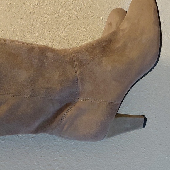 Bandolino Taupe Suede Over-the-Knee Tassel Boots - Picture 3 of 8